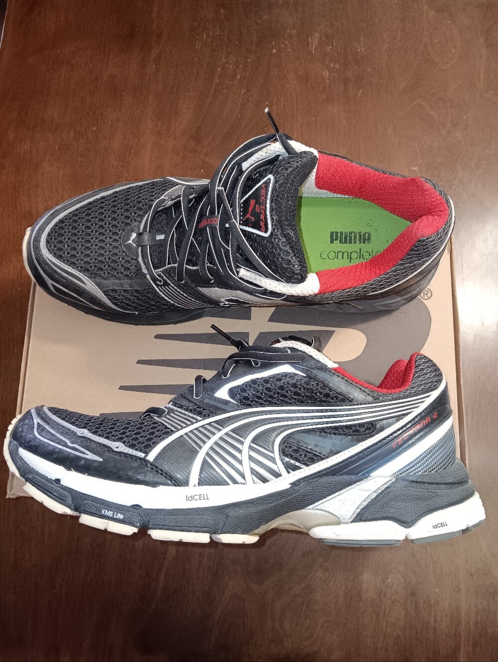 Puma Men’s 13 Black, Red and White Athletic Running Shoes